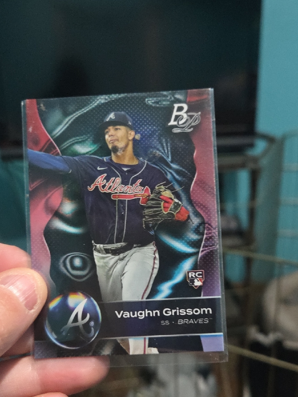 Atlanta Braves Vaughn Grissom Baseball Trading Card - Purple/Black Design